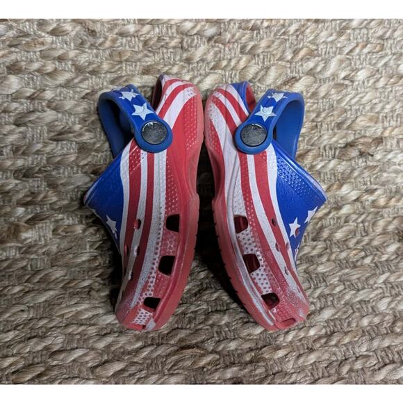 Crocs Classic American Flag Clog Size C8 Patriotic July 4th Beach Summer - Picture 2 of 6